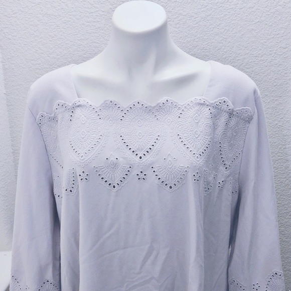J.Jill Caroline Square Boat Neck Top Lavender Pale Orchid Size S NWT - Picture 2 of 8